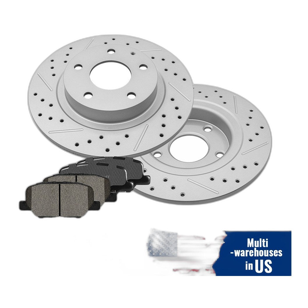 278mm Rear Brake Disc Rotors & Ceramic Brake Pads Kit For Mazda 6 2014 - 2015