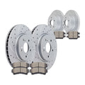 Front Rear Drilled Rotors and Brake Pads Brakes Kits for Ford Fusion MKZ Mazda 6