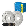 PHILTOP Rear Brake Pads And Rotors Kit, OE Drilled & Slotted Rotors And Ceramic