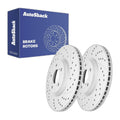 Front Drilled Slotted Brake Rotors Pair for Acura, MDX 2007-2013, AWD V6 3.7L