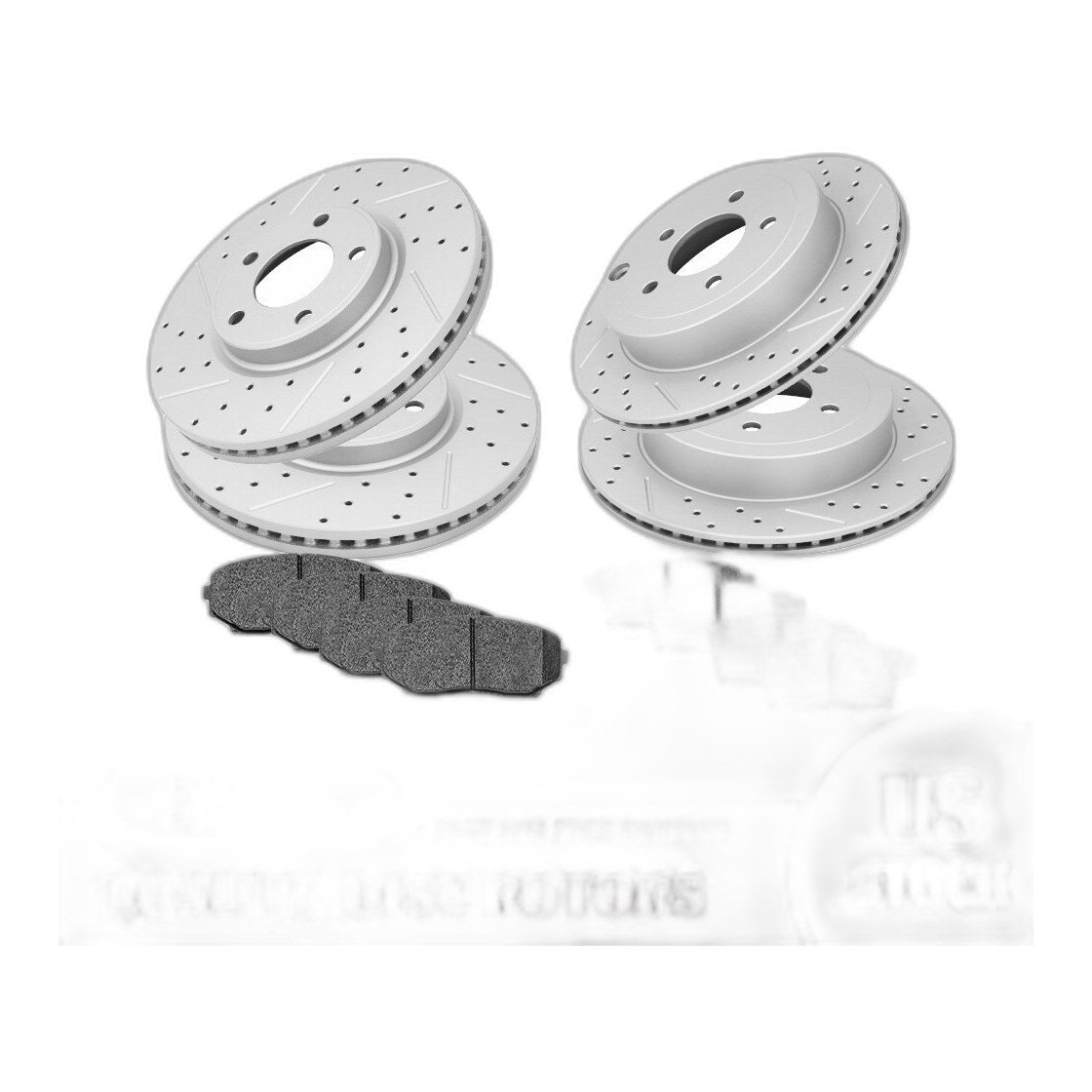 Front Rear Disc Rotors Ceramic Brake Pads for 2007 - 2009 Ford Edge Lincoln MKX