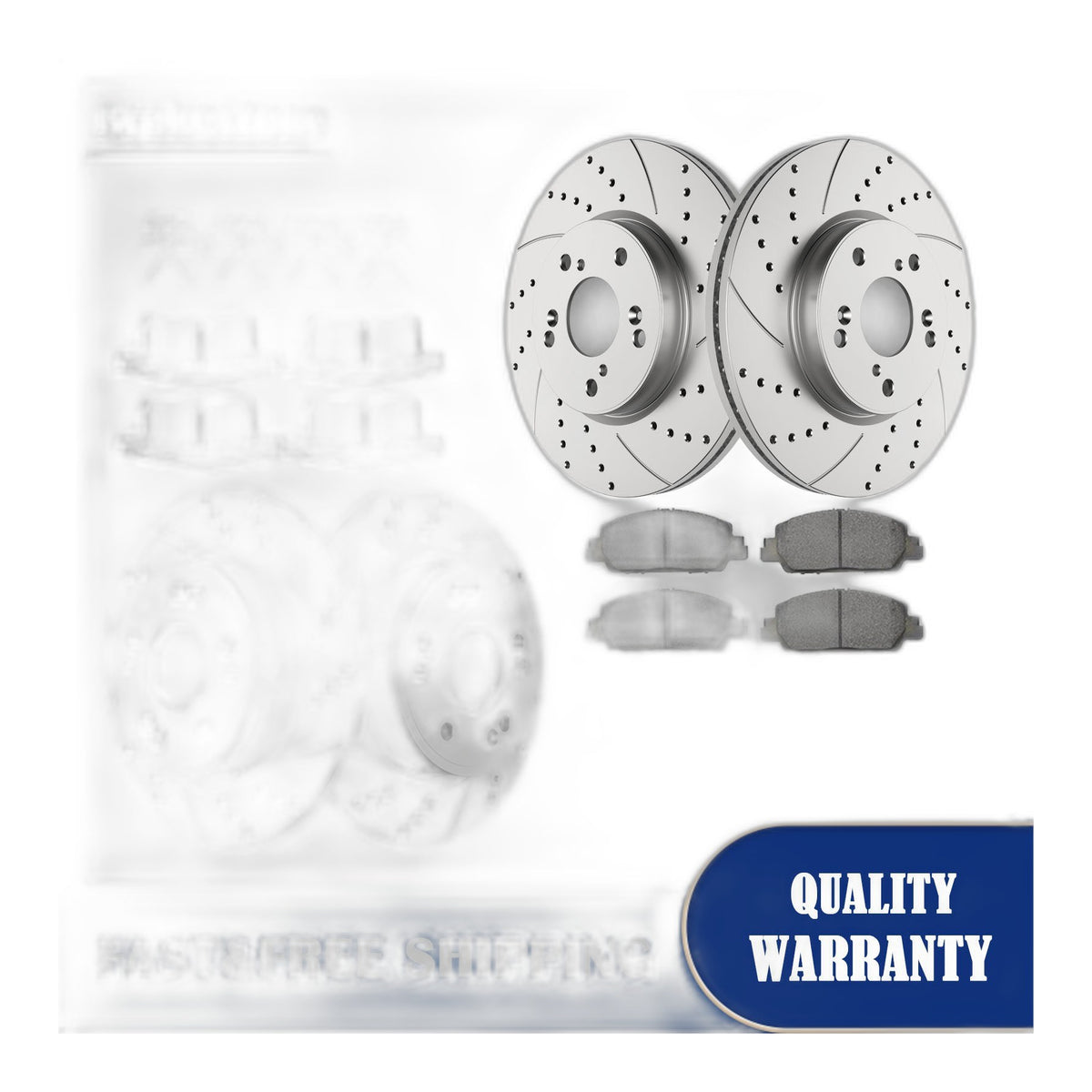 Front Rear Drilled and Slotted Disc Brake Rotors Pads for Honda Accord 2013-17