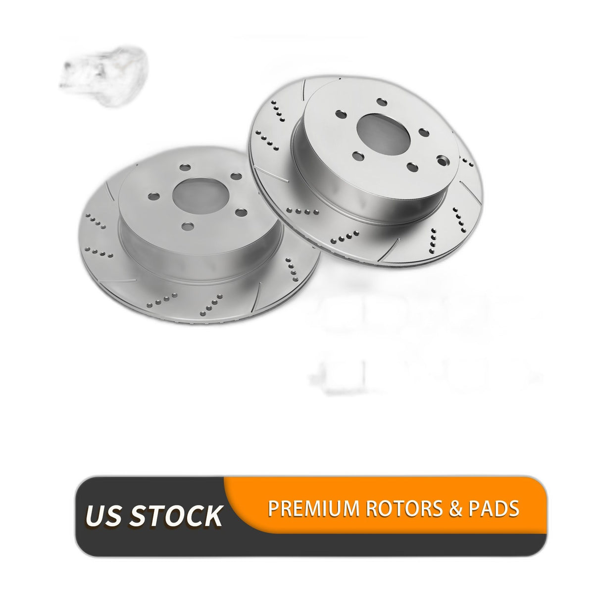 Rear Drilled Disc Brake Rotors and Ceramic Pads Kit for Nissan Murano 2003-2024