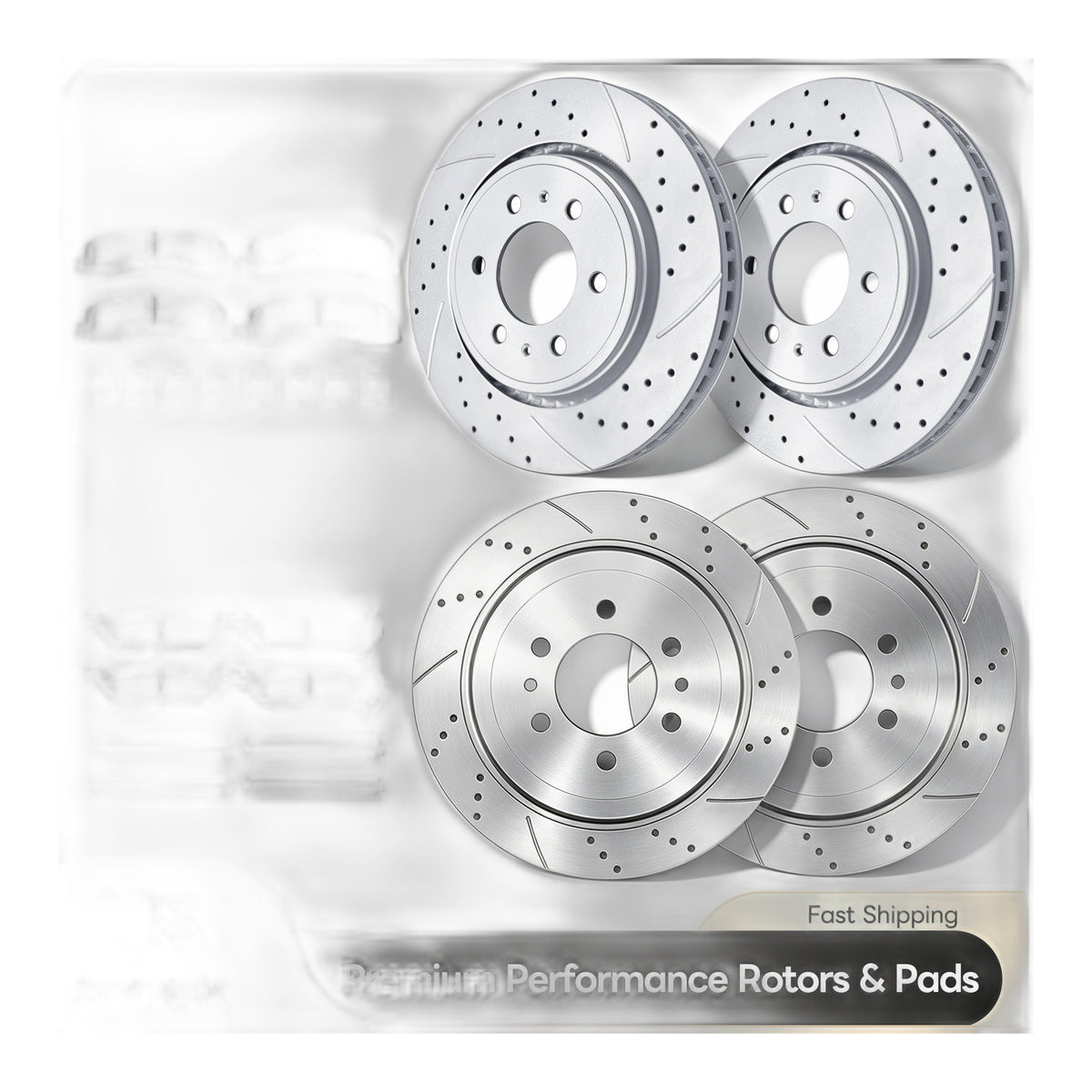 13.79" Front Rear Drilled 6 Lugs Brake Rotors Pads fit 2010-11 Ford F-150 Brakes