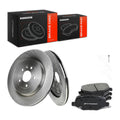 A-Premium 13.58 inch (345mm) Rear Vented Brake Rotors and Ceramic Pads Kit