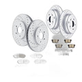 Front and Rear Drilled and Slotted Brake Rotors Ceramic Brake Pads Brake Kit ...