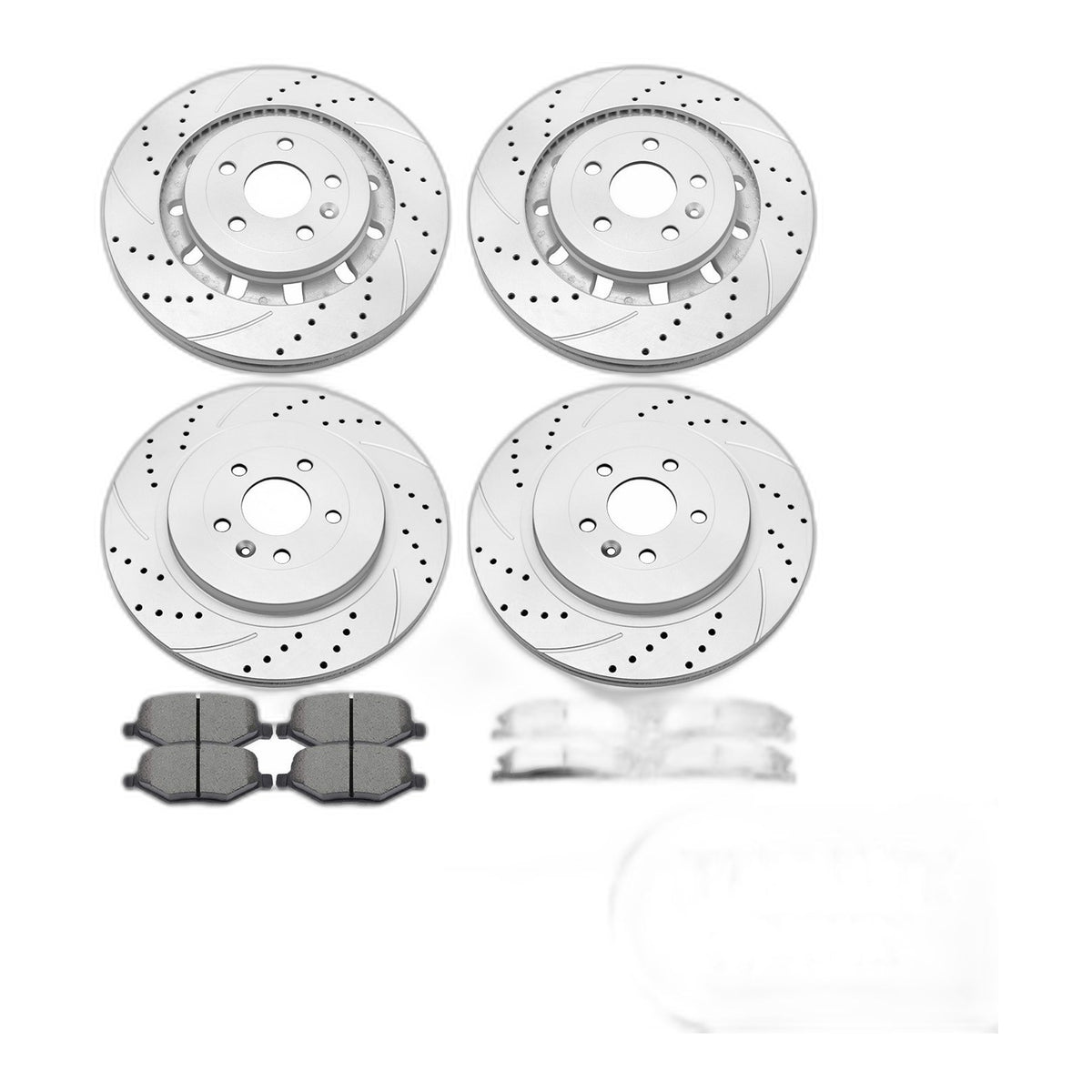 Front Rear Brake Rotors Pads Kit for Ford Flex Explorer Taurus Slotted