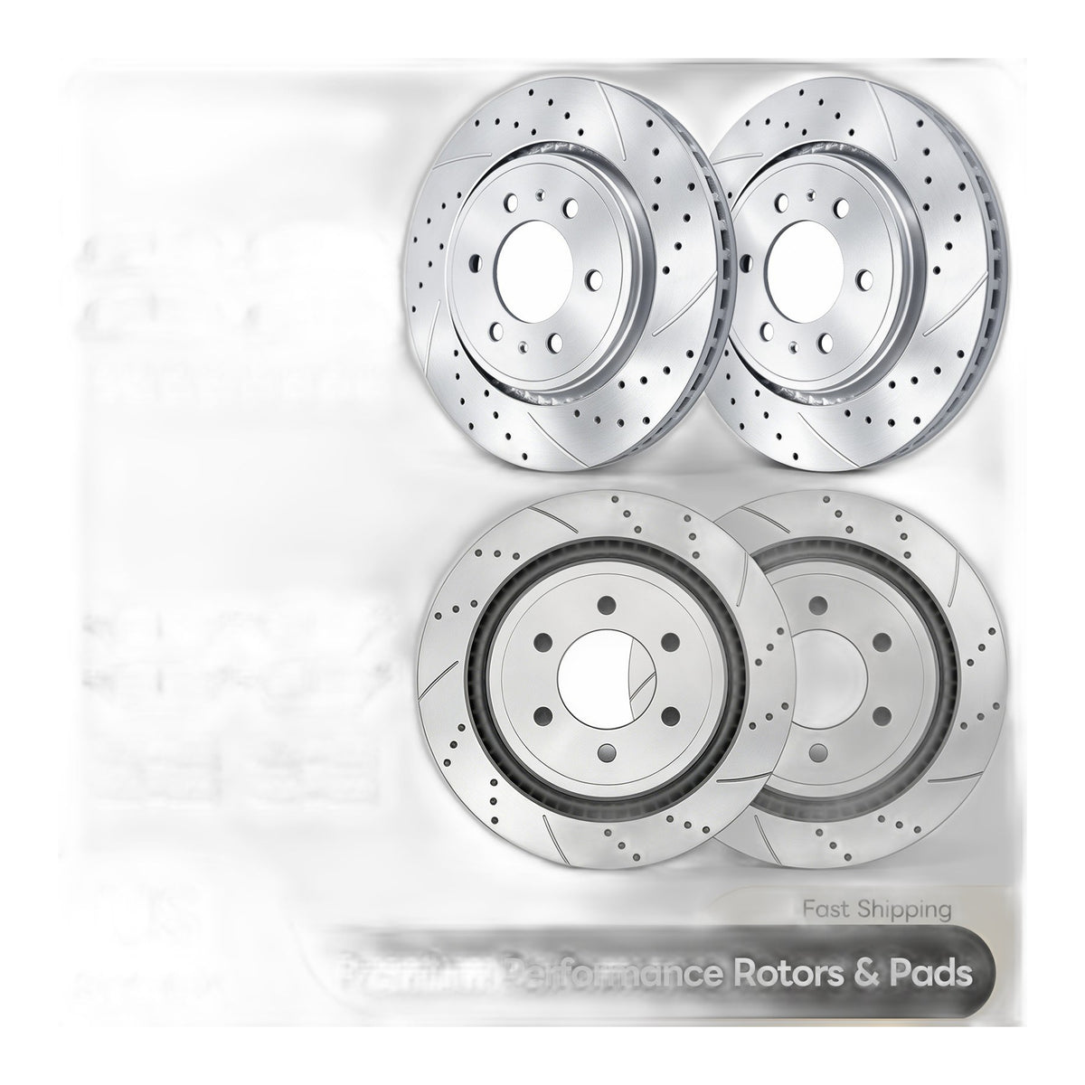 Front Rear Drilled Brakes and Rotors Brake Pads fit Ford F-150 Disc Brakes Kits
