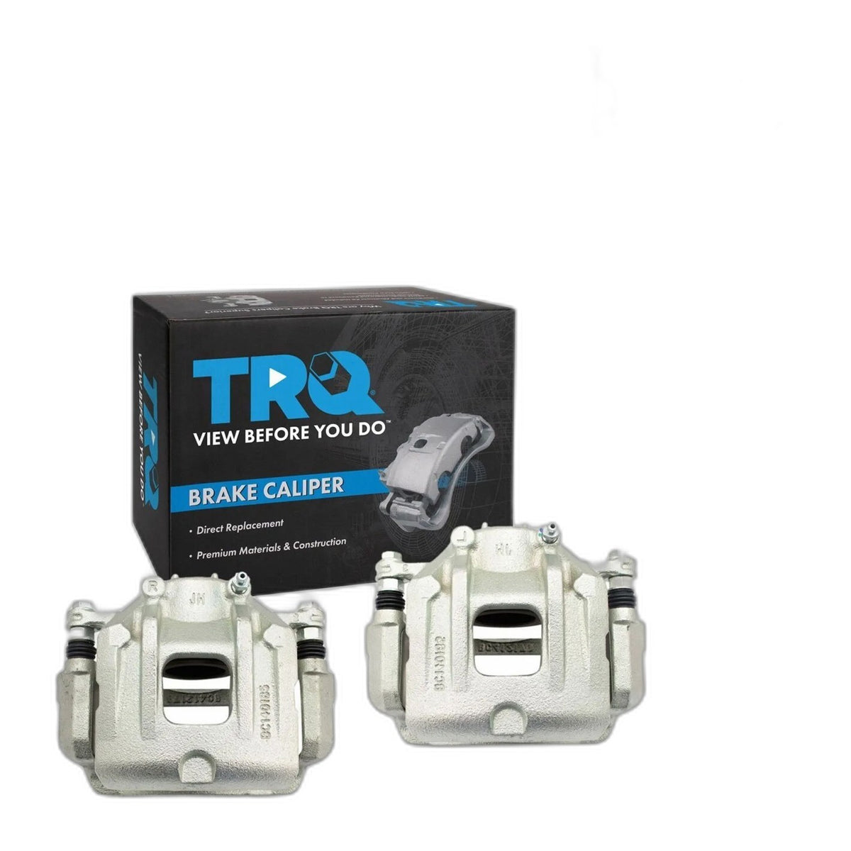 TRQ Front Disc Brake Caliper with Bracket & Hardware Pair for Hyundai Kia