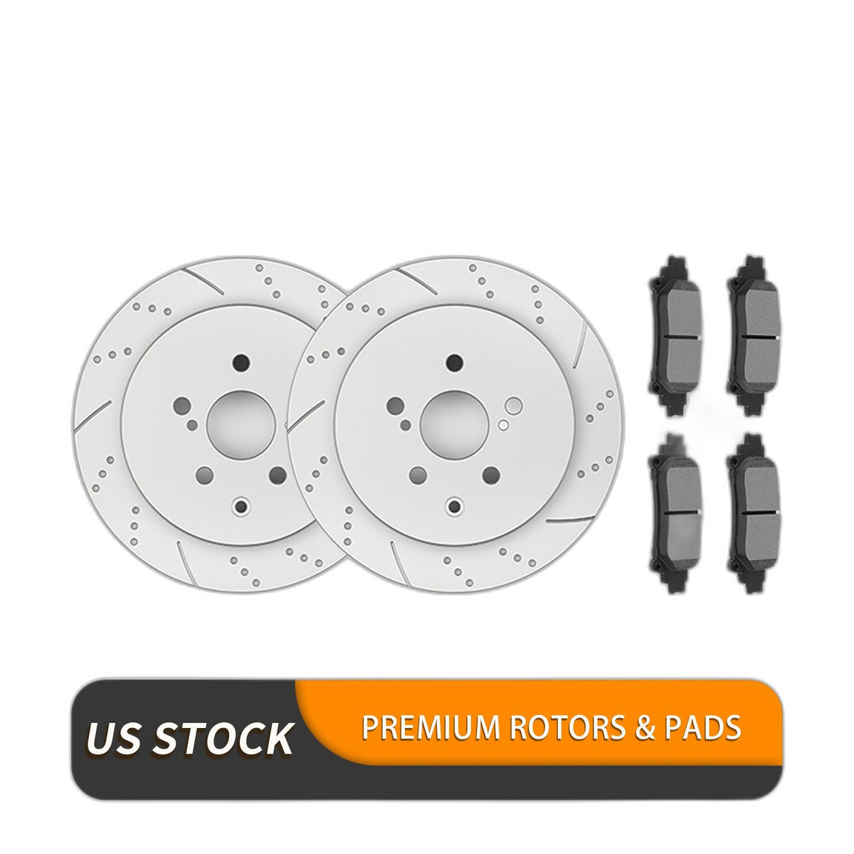 Rear Brake Rotors Pads Kit for Lexus RX350 RX450H Highlander Slotted and Drilled