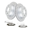 Rear Brake Kit Drilled Slotted Rotors Ceramic Pads for Multiple Vehicles