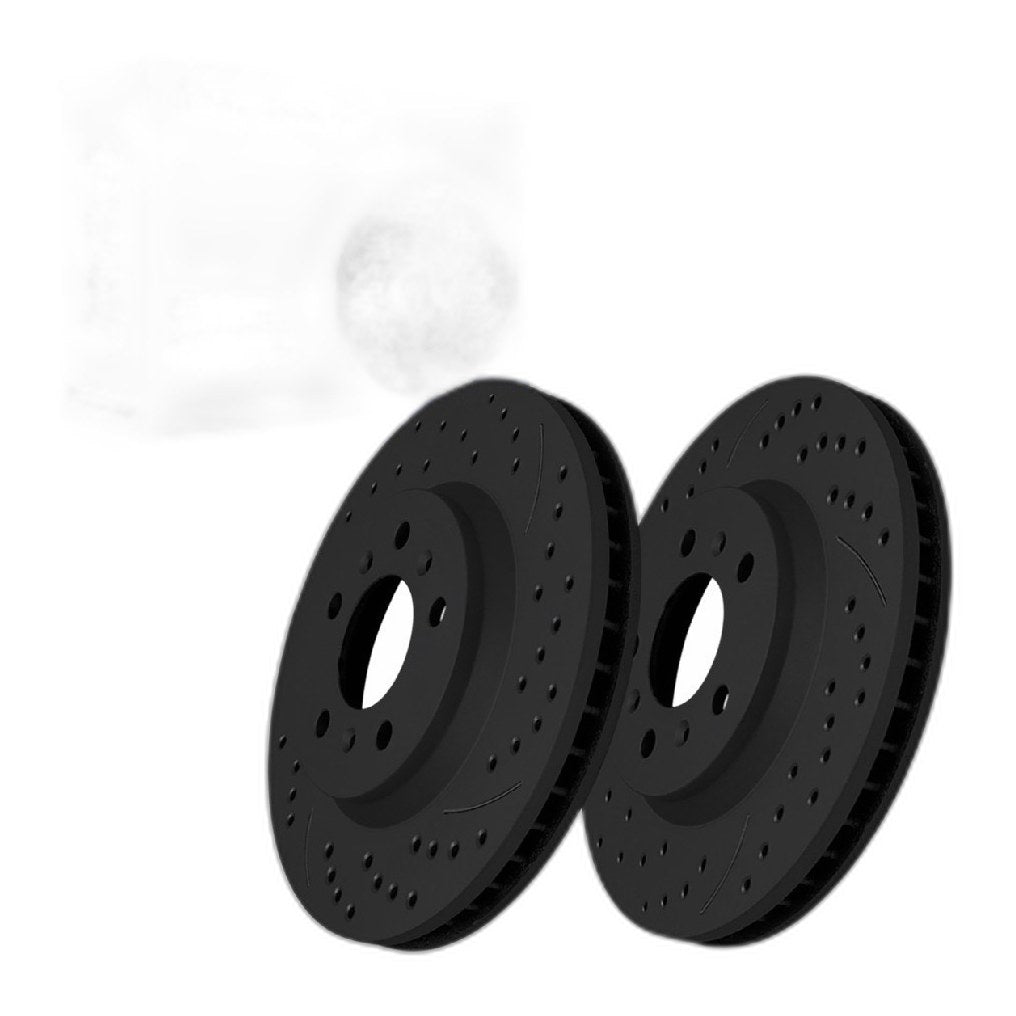 Front Drilled Slotted Brake Rotors Pair for Chevy Impala 2013