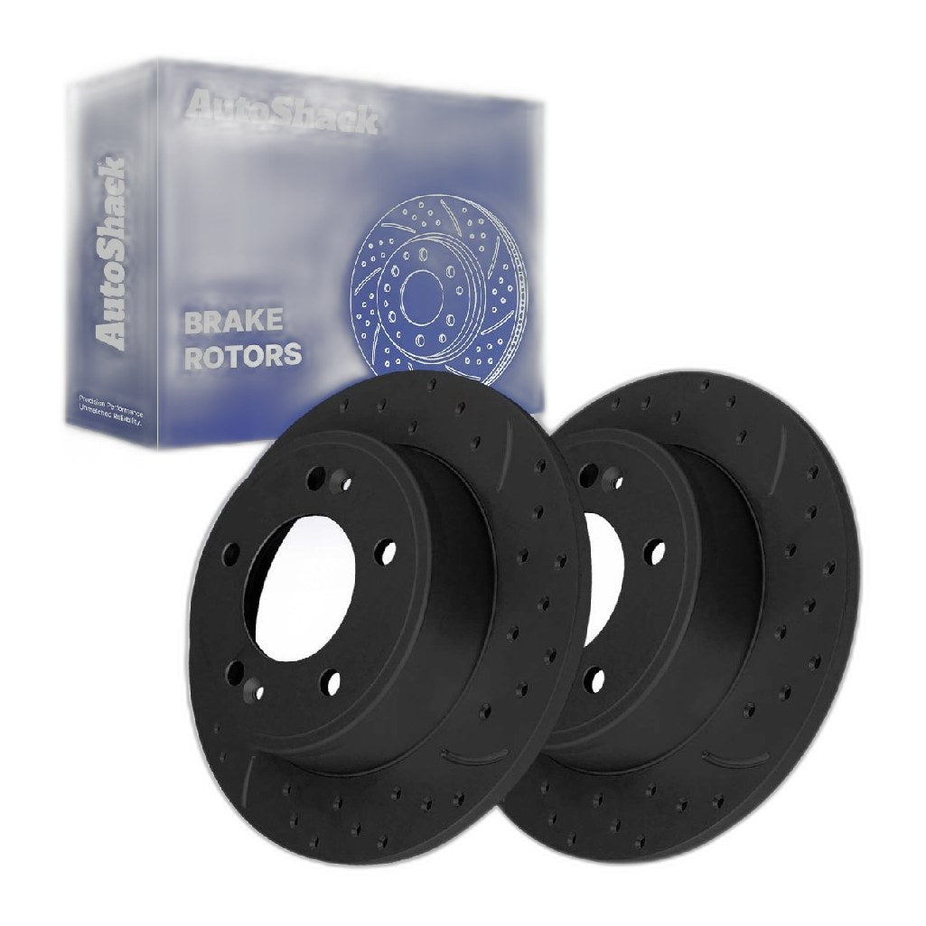 Rear Drilled Slotted Brake Rotors Pair for Kia, Soul 2014-2025, FWD L4 1.6L 2.0L