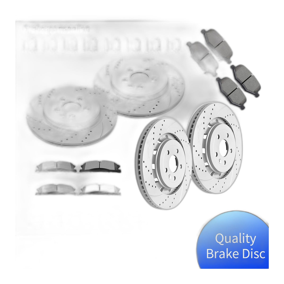 Front Rear Brake Rotors and Brake Pads for Ford Flex Explorer Heavy Duty Package