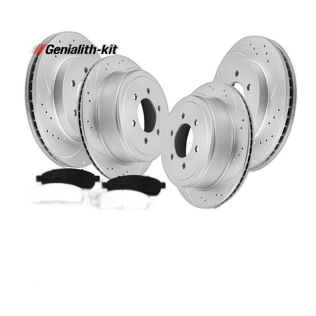 4WD Front Rear Disc Rotors Brake Pads 6lug for 2004 2005-2008 Ford F-150 Mark LT