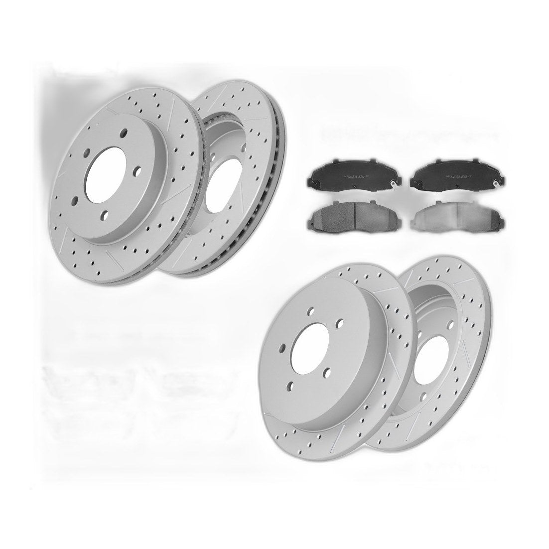 Front And Rear Drilled Rotors Ceramic Brake Pads Kit For 1999 - 2003 Ford F-150