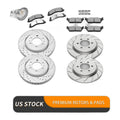 Front Rear Brake Rotors Pads Kits for Ford F-150 2018-2020 Electric Parking