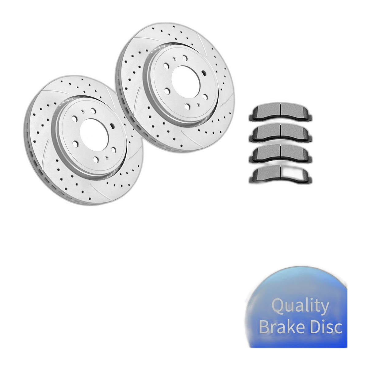 Front Brake Rotors and Pads for Ford F-150 15-20 10-2014 Drilled and Slotted