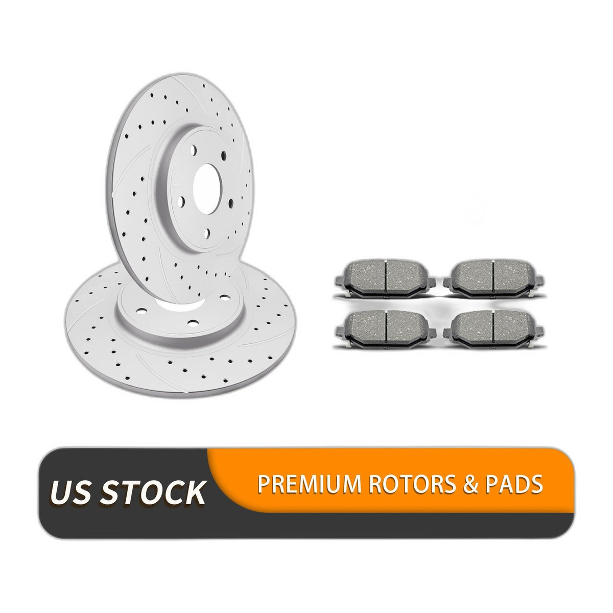 Rear Brake Rotors and Ceramic Pads Kit for Dodge Grand Caravan Journey Drilled