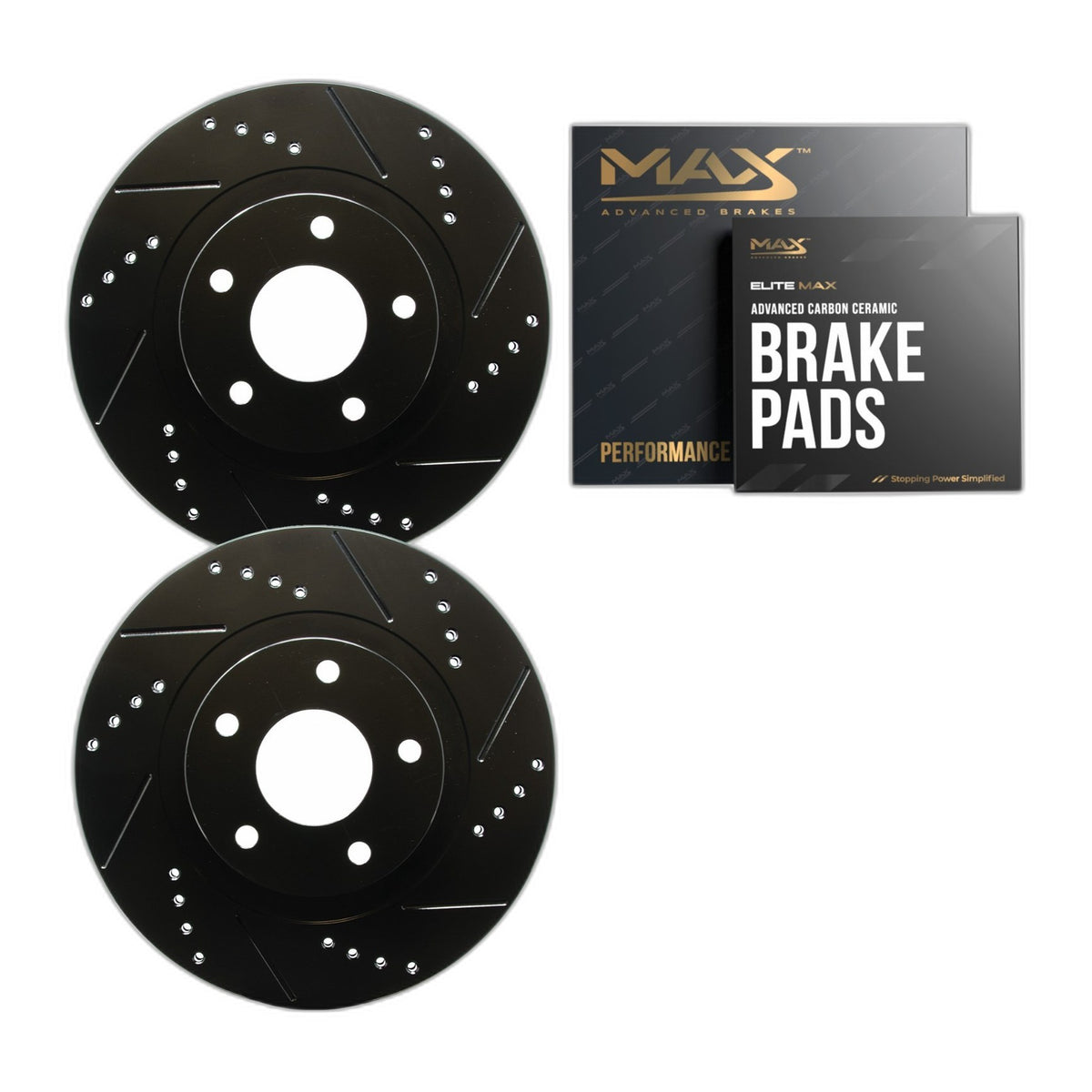 Front Drilled Slotted Rotors + Pads for 2007-2014 Ford Edge 2015 Lincoln MKX