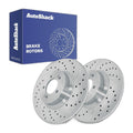 Rear Drilled Slotted Brake Rotors Pair for Hyundai Tucson 2025