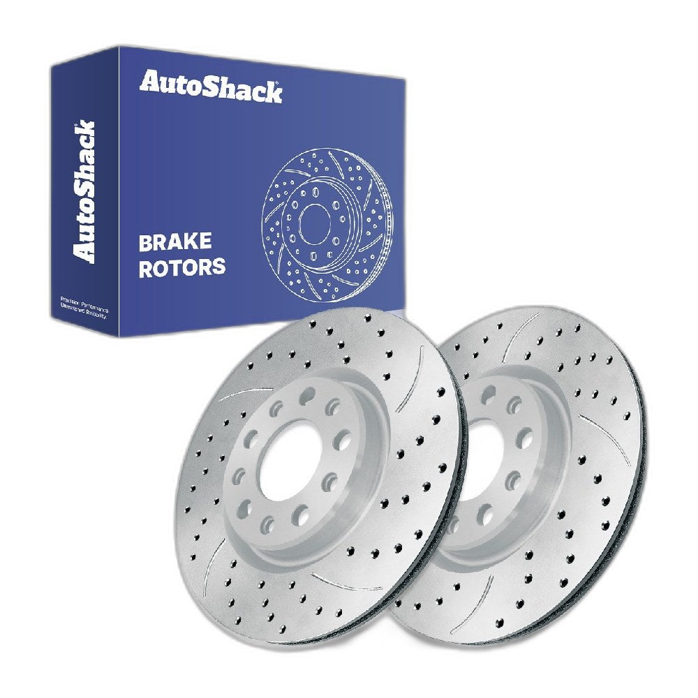 Front Drilled Slotted Brake Rotors Pair for Jeep Compass 2022