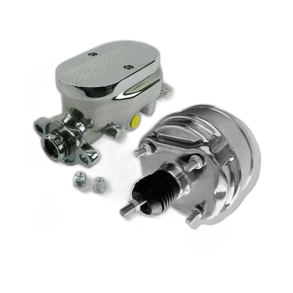 7'' Power Brake Booster & 1" Alum. Master Cylinder Set Chrome B10601C/B10002