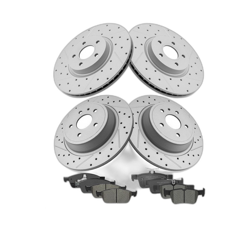 Front Rear Brake Rotors Ceramic Brake Pads For 2017-2019 Ford Escape Lincoln Mkc