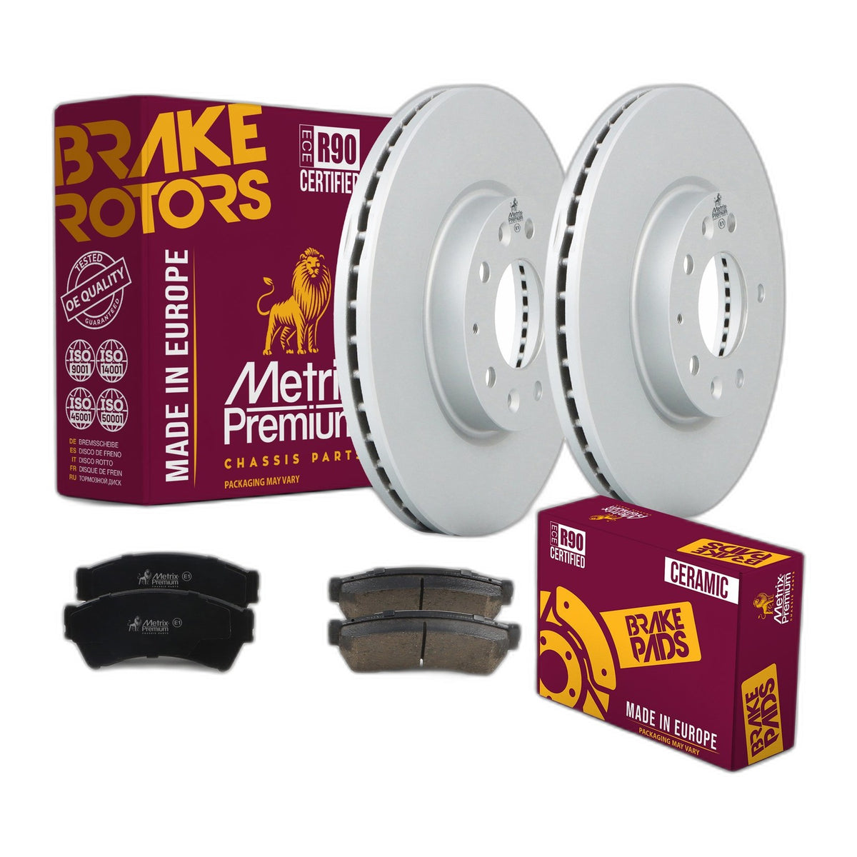 Front Brake Rotors & Ceramic Pads Kit for 2006-2012 Ford Fusion D1164 299mm