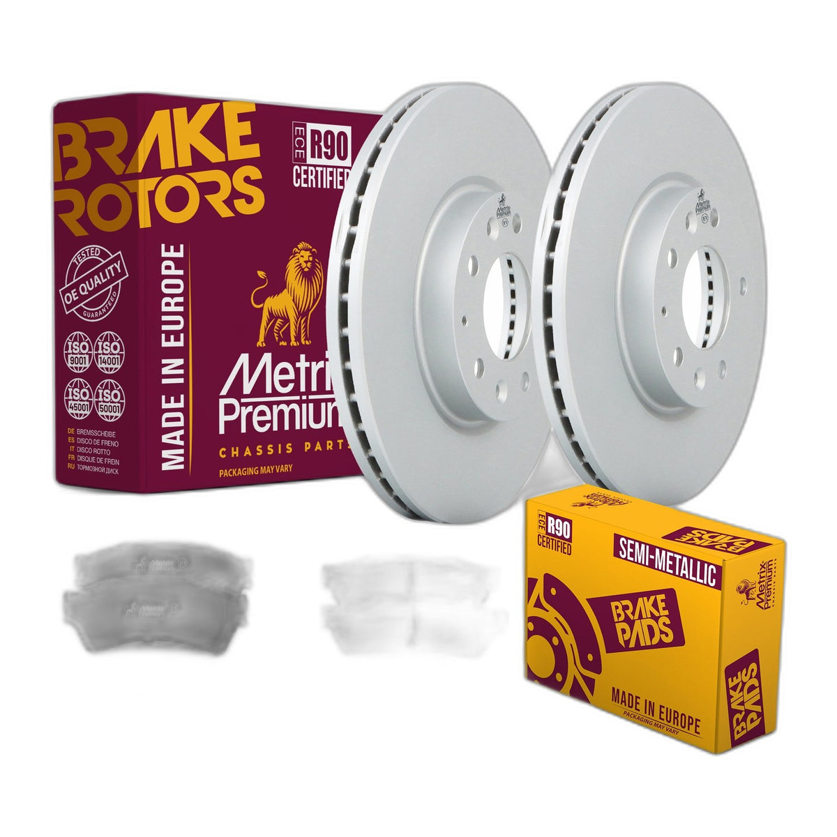 Front Brake Rotors & Semi-Metallic Pads Kit for 2006-2012 Ford Fusion D1164