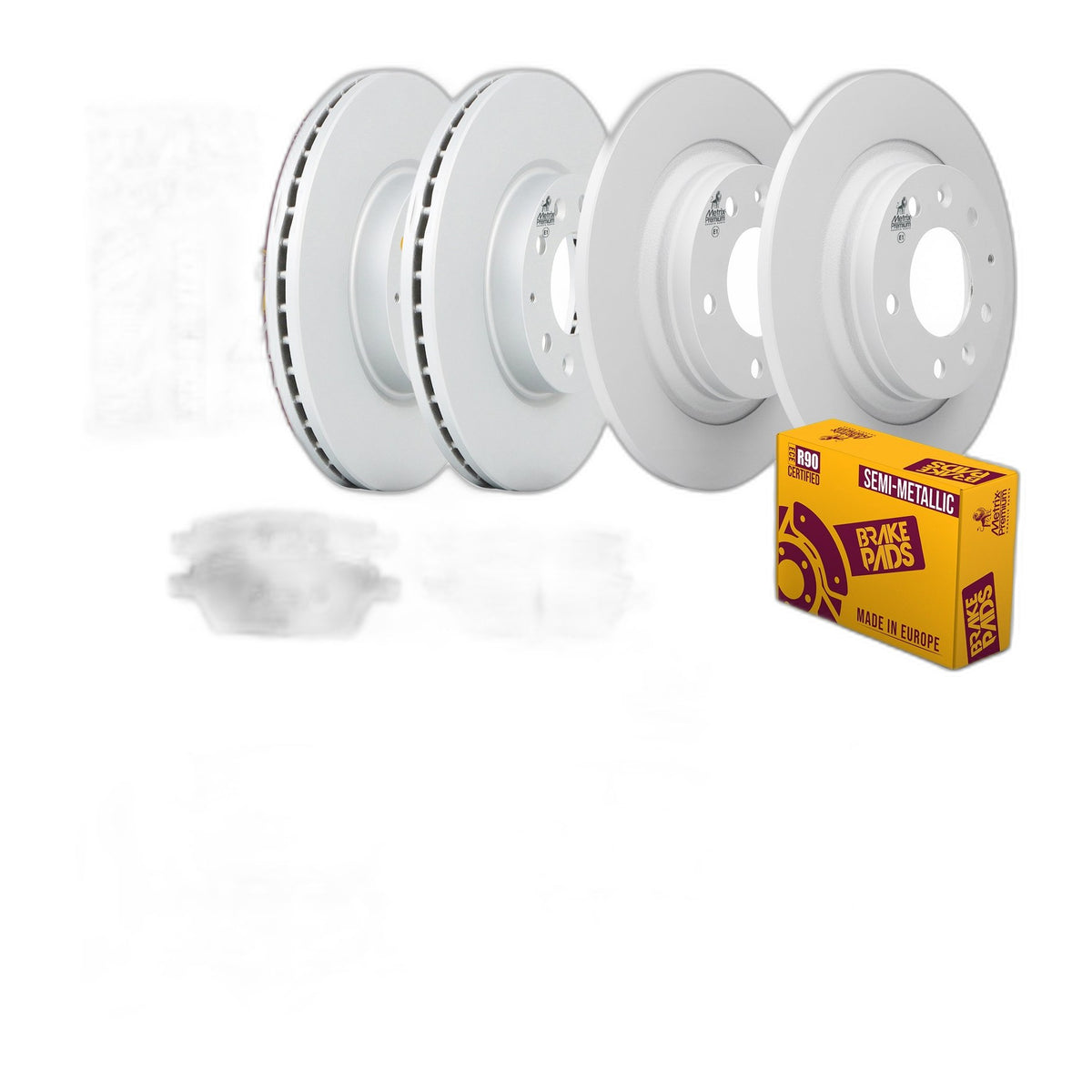Front & Rear Brake Rotors & Semi-Metallic Pads Kit for 2006-2012 Ford Fusion