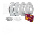 Front & Rear Brake Rotors & Ceramic Pads Kit for 2006-2012 Ford Fusion 299/280mm