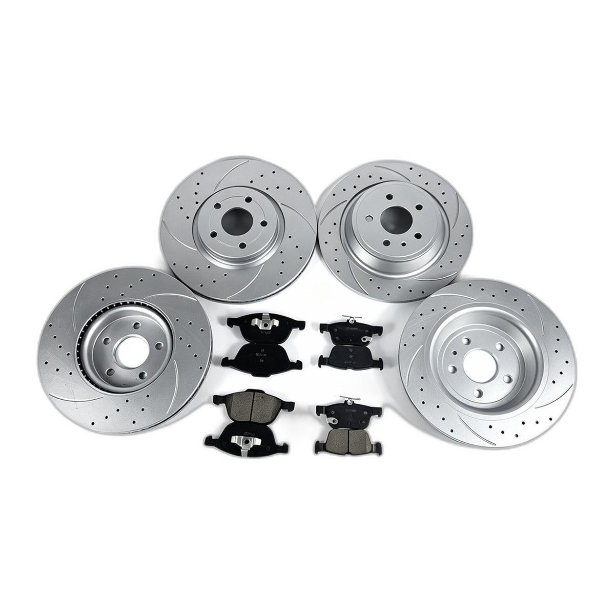 120.39038 Front&Rear Drilled Brake Rotors Ceramic Pads For 17-19 Ford Escape MKC