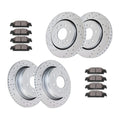 Front Rear Brake Rotors Pads Kit for Ford F-150 15-17 Drilled Slotted