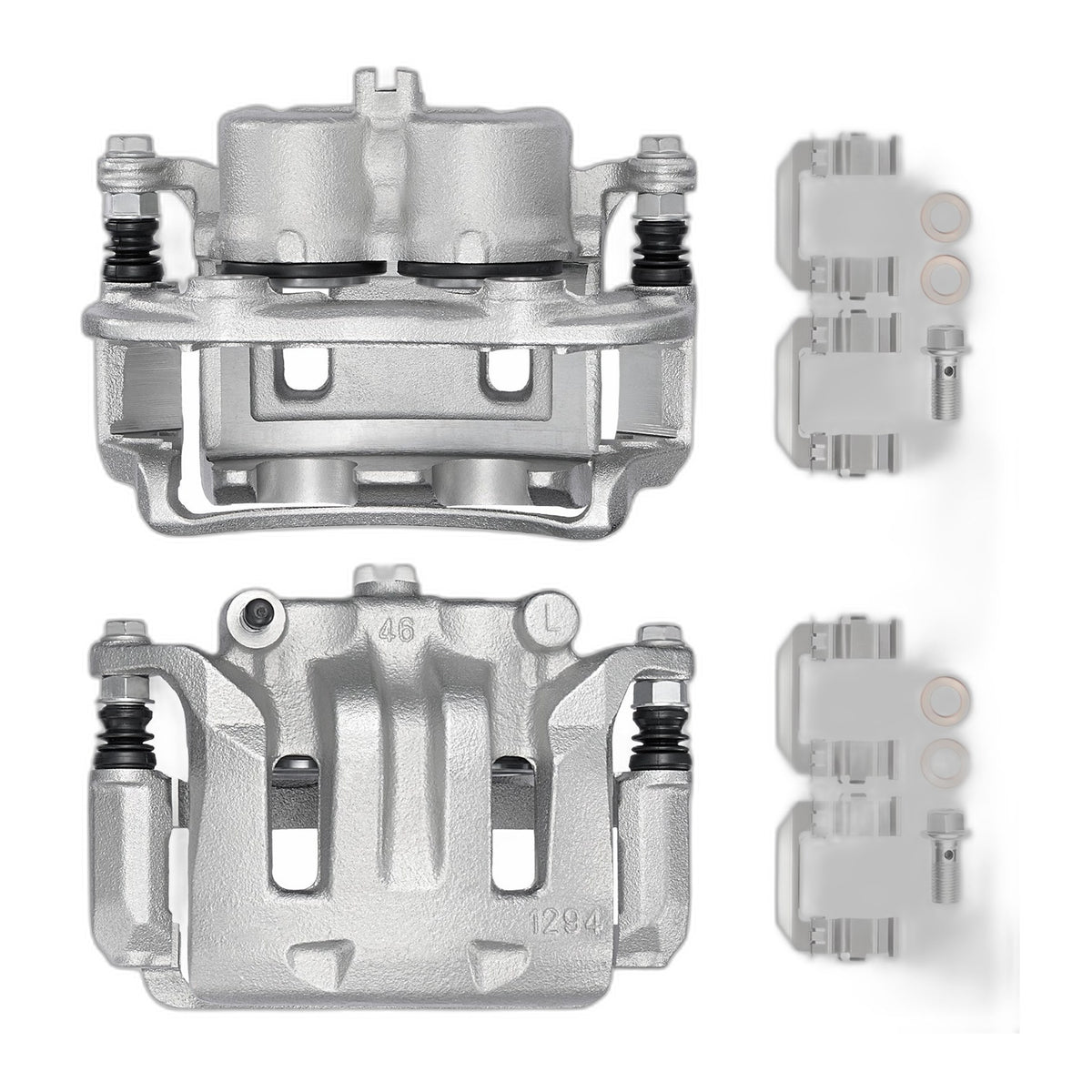 Pair of Front Brake Calipers with Bracket For 2000-2004 Nissan Xterra 2.4L 3.3L