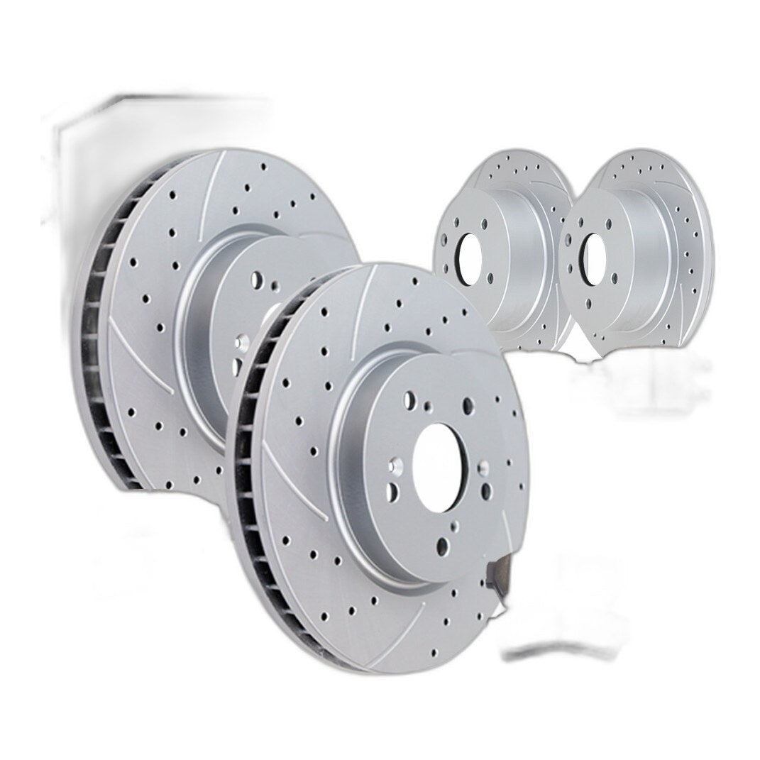 Front Rear Drilled Rotors and Brake Pads Fit MKZ Mazda 6 Ford Fusion Brakes Kits