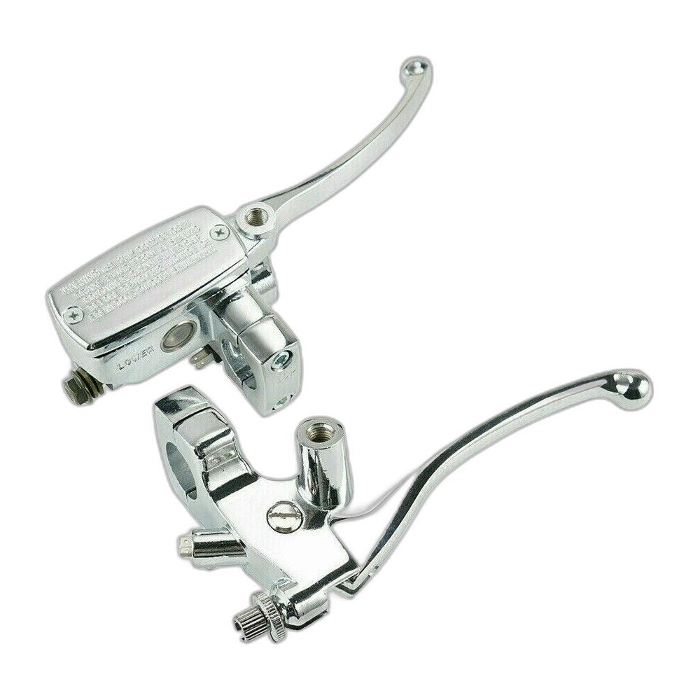 1" Motorcycle Chrome Clutch & Hydraulic Brake Master Cylinder Levers for Harley