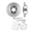 Rear Pair Drilled Rotors Brake Calipers w/Bracket Pads For 2013-2016 Ford Escape