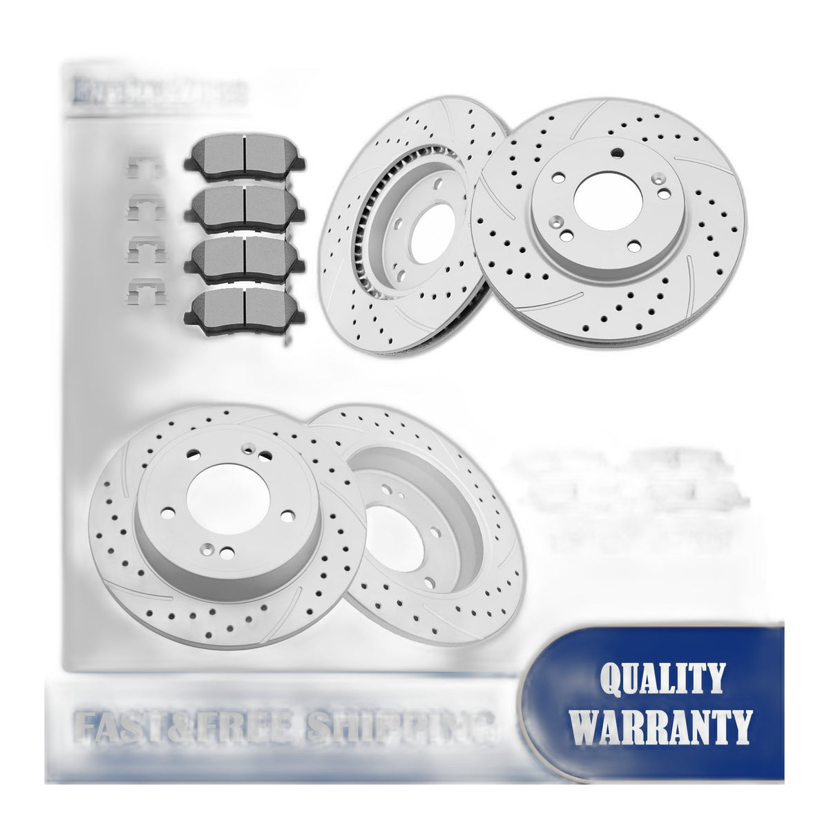 Front and Rear Brake Rotors Pads Kit for Elantra 2011-2012 1.8L 2013-2016