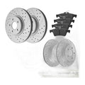 Front & Rear Disc Drilled Brake Rotors + Ceramic Pads Kit For Ford Escape C-Max