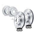 Front Rear Slotted Rotors Brake Ceramic Pads Kit for 2007-2013 Nissan Altima