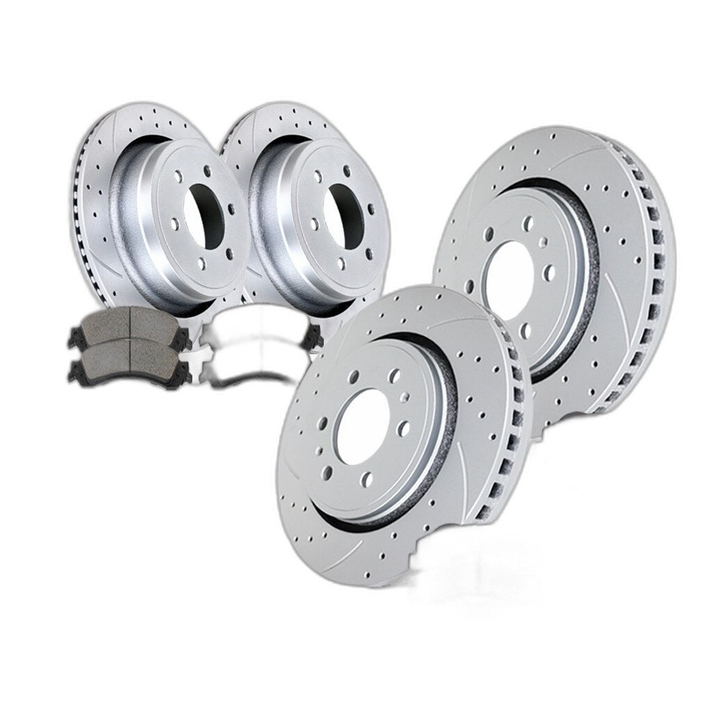 for 2012-20 Ford F-150 Front and Rear Drilled Slotted Brake Rotors and Pads
