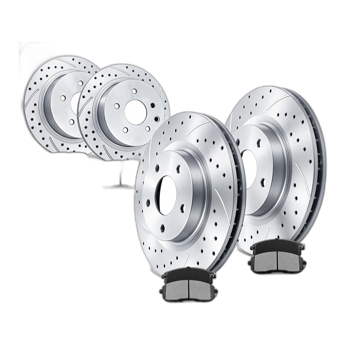 Front and Rear Discs Brake Rotors Ceramic Brake Pads Fit 2013-2025 Nissan Altima