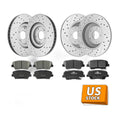 Front Rear Drilled Disc Brake Rotors & Ceramic Pads for Kia Sorento 2014 - 2019