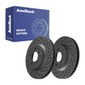 Front Drilled Slotted Brake Rotors Pair for Chevy Impala 2013