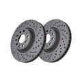 Front Drilled Slotted Brake Rotors Pair for Audi, Q3 2015-2025, AWD FWD L4 2.0L