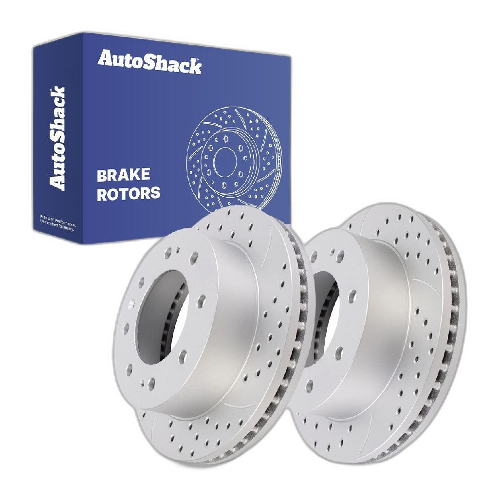 Front Drilled Slotted Brake Rotors Pair for Chevy Silverado 2500 HD 2025
