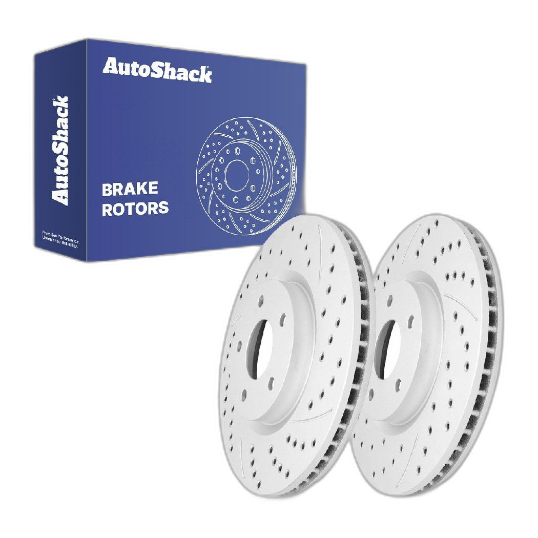 Front Drilled Slotted Brake Rotors Pair for Nissan Rogue 2013