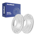 Front Drilled Slotted Brake Rotors Pair for Toyota Tacoma 2023