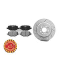 Front & Rear Drilled Slotted Brake Rotors Pads For 11 - 14 Ford Edge Lincoln MKX